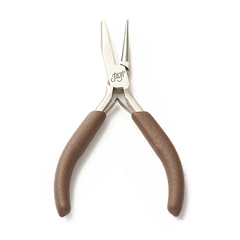 Iron Jewelry Pliers, Round/Concave Pliers, Wire Looping and Wire Bending Plier, Camel, 12.5x7.2x1cm