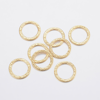 304 Stainless Steel Linking Rings, Bumpy, Golden, 15x0.8mm, Hole: 11mm