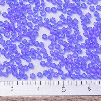 MIYUKI Round Rocailles Beads, Japanese Seed Beads, 11/0, (RR150FR) Matte Transparent Sapphire AB, 2x1.3mm, Hole: 0.8mm, about 1111pcs/10g