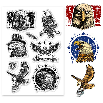 Custom PVC Plastic Clear Stamps, for DIY Scrapbooking, Photo Album Decorative, Cards Making, Eagle, 160x110mm