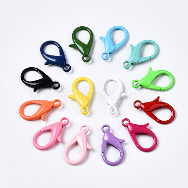 Spray Painted Eco-Friendly Alloy Lobster Claw Clasps(X-PALLOY-T080-06B-NR)-2