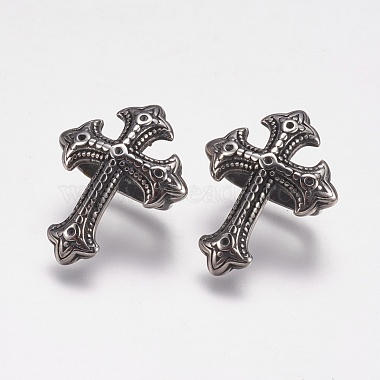 Antique Silver Cross Stainless Steel Charms