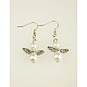 Boucles d'oreilles avec perle d'aile de fée en verre à la mode(EJEW-JE00290-01)-1