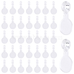 500Pcs Plastic Glue-on Flat Pad Bails, Flat Round Pendants Finding, Clear, 16x8x5.4mm, Hole: 2mm(KY-YW0002-14)