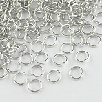 Anodized Aluminum Open Jump Rings, Round, Silver, 10x1.0mm, 18 Gauge, about 16000pcs/1000g(ALUM-R005-1.0x10-01)