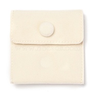 Square Velvet Jewelry Bags, with Snap Fastener, PapayaWhip, 6.7~7.3x6.7~7.3x0.95cm(X1-TP-B001-01A-02)