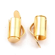 304 Stainless Steel Slide On End Clasp Tubes, Slider End Caps, Real 18K Gold Plated, 10.5x5.5x4mm, Hole: 3.5x1.5mm, Inner Diameter: 3mm(X-STAS-C044-07A-G)