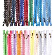 Garment Accessories, Nylon Lace Zipper, Zip-fastener Components, Mixed Color, 54x2.4cm(FIND-WH0013-C-M)