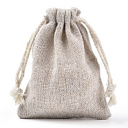 Cotton Packing Pouches Drawstring Bags, Gift Sachet Bags, Muslin Bag Reusable Tea Bag, Wheat, 9.5x7.5cm(X-ABAG-R011-7x9)