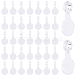 500Pcs Plastic Glue-on Flat Pad Bails, Flat Round Pendants Finding, Clear, 16x8x5.4mm, Hole: 2mm(KY-YW0002-14)