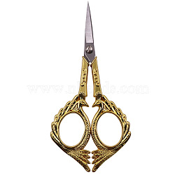 Stainless Steel Phoenix Scissors, Alloy Handle, Embroidery Scissors, Sewing Scissors, Golden & Stainless Steel Color, 12.6cm(SENE-PW0004-02A-02)