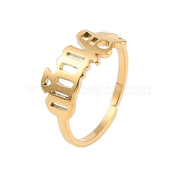 Ion Plating(IP) 304 Stainless Steel Constellation Open Cuff Ring for Women,
Real 18K Gold Plated, Virgo, 9.4mm, Inner Diameter: Adjustable(RJEW-C097-01G-09)