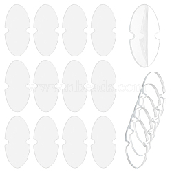 50Pcs Acrylic Hat Pompom Holder, Oval, 20x10x3mm(FIND-BC0005-56B)