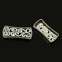 Alloy Multi-Strand Links,  Cadmium Free & Lead Free, Rectangle, Antique Silver, 27x12x4mm, Hole: 1mm(PALLOY-0233-AS-RS)