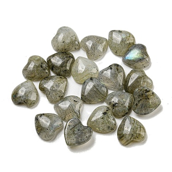 Natural Labradorite Cabochons, Heart, 8x8x3.5mm