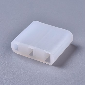 Silicone Molds, Resin Casting Molds, For UV Resin, Epoxy Resin Jewelry Making, Cuboid, White, 37x44x14mm