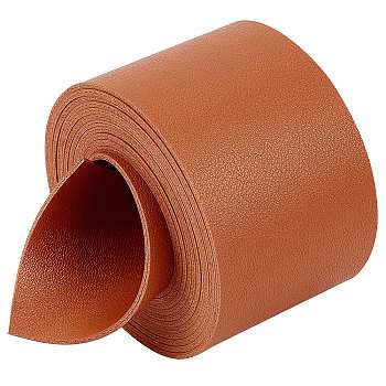 2M Flat Double Face Lychee Pattern Imitation Leather Band, Chocolate, 50x1.8mm, about 2.19 Yards(2m)/Roll
