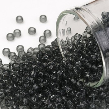 TOHO Round Seed Beads, Japanese Seed Beads, (9B) Transparent Gray, 8/0, 3mm, Hole: 1mm, about 222pcs/bottle, 10g/bottle
