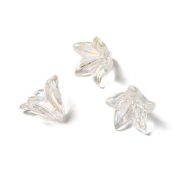 Transparent Acrylic Bead Caps, Lily Flower, Clear AB, 16x12mm, Hole: 1.2mm, 825pcs/500g