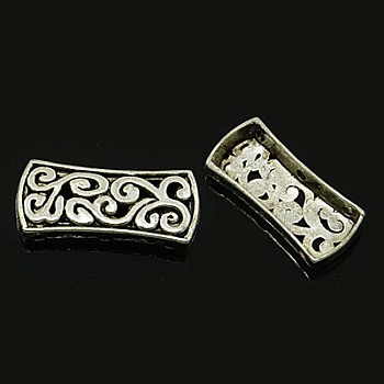 Alloy Multi-Strand Links,  Cadmium Free & Lead Free, Rectangle, Antique Silver, 27x12x4mm, Hole: 1mm