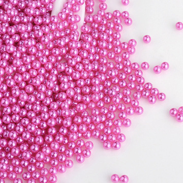 Imitation Pearl Acrylic Beads, No Hole, Round, Fuchsia, 8mm(X-OACR-S011-8mm-Z30)