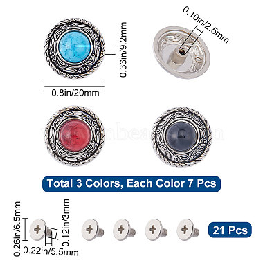 21 Sets 3 Colors Alloy Buttons(FIND-GF0005-34)-2