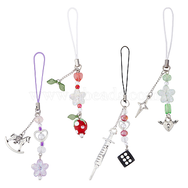 Mixed Color Glass Mobile Straps