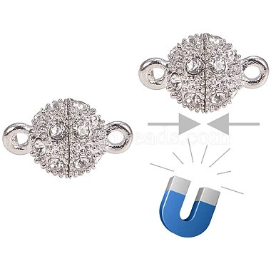 Alloy Rhinestone Magnetic Clasps with Loops(RB-PH0005-01)-4