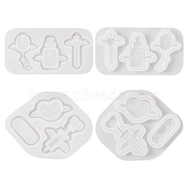 Pandahall 2Pcs 2 Style Medical Theme DIY Pendant Silicone Molds(DIY-TA0005-23)-2