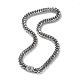 304 Stainless Steel Cuban Link Chain Necklaces with Skull Clasps(NJEW-P288-23P)-1