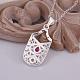 Simple Silver Color Plated Brass Cubic Zirconia Rectangle Pendant Necklaces For Women(NJEW-BB12886)-5