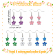 5 paires 5 boucles d'oreilles pendantes en alliage d'émail de couleurs(EJEW-AN0004-76)-2