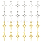 120Pcs 2 Styles Alloy Pendants, Star Charms, Mixed Color, 23x10x1.5~1.7mm, Hole: 1.6mm, 60pcs/style(FIND-YW0011-38)