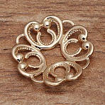 Brass Bead Caps, Flower, Light Gold, 20mm(KK-K370-11KCG)