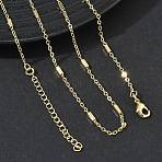 Brass Rectangle Link Chain Necklaces for Women, Long-Lasting Plated, Golden, 16.14 inch(41cm)(KK-CBA2293-05G)