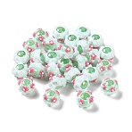 Opaque Acrylic Beads, Hand Painted Beads, with Enamel, Medium Aquamarine, 14~15x18~20x18~20mm, Hole: 2~3mm(ACRC-H001-01B)
