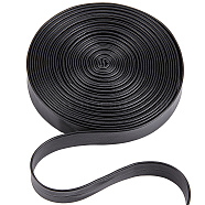 Soft Flat Imitation Leather Cord, Garment Accessories, Black, 15x1mm, about 5.47 Yards(5m)/Bundle(LC-WH0006-02C-01)