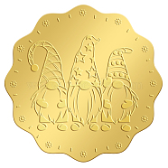 Self Adhesive Gold Foil Embossed Stickers, Medal Decoration Sticker, Gnome Pattern, 5x5cm(DIY-WH0211-165)