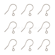 Stainless Steel Earring Hooks, Dangle Earring Findings, Stainless Steel Color, 18.5x16.5x0.5mm, Hole: 1.5mm, 21 Gauge, Pin: 0.7mm(STAS-TAC0002-01P)