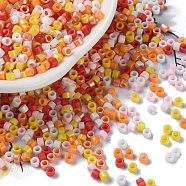 Baking Paint Glass Seed Beads, Cylinder, Dark Salmon, 2.5x2mm, Hole: 1.4mm, about 5039pcs/50g(X-SEED-S042-05A-07)