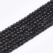Natural Black Obsidian Beads Strands, Faceted, Round, 3mm, Hole: 0.8mm, about 139~142pcs/strand, 14.9 inch~15.3 inch(X-G-T108-41)