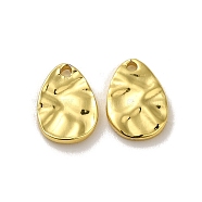 304 Stainless Steel Pendants, Teardrop Charm, Real 18K Gold Plated, 10.5x7x1.5mm, Hole: 1.2mm(STAS-Q322-15G-01)