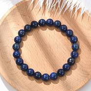 Natural Lapis Lazuli Beaded Stretch Bracelet, for Handcrafted Jewelry Women, 2 inch(5.2cm)(X-BJEW-F203-06)