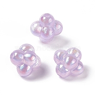 Opaque Acrylic Beads, with Glitter Powder, AB Color, Cloud, Plum, 17.5x18.5x15.5mm, Hole: 3mm(OACR-C009-04B)