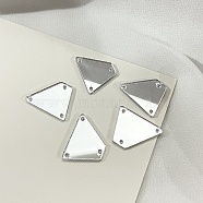 Sew On Mirror Rhinestones, Trapezoid Acrylic Pieces, with Holes for Costume Evening Dresses Clothing Wedding Dress Decoration, Silver, 15x20x1.3mm, Hole: 1.2mm(DIY-WH0304-635K)