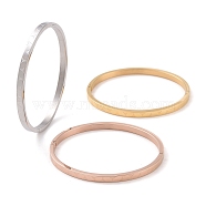 3Pcs 3 Color 304 Stainless Steel Grooved Bangles Set, Darts, Mixed Color, 2 inchx2-3/8 inch(50x59mm), 1Pc/color(BJEW-F464-10)