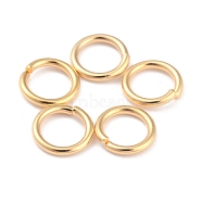 Rack Plating Brass Jump Rings, Open Jump Rings, Long-Lasting Plated, Real 24K Gold Plated, 7x1mm, 18 Gauge, Inner Diameter: 5mm(KK-O139-18P-G)