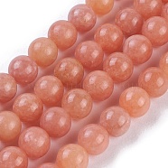 Natural Peach Calcite Beads Strands, Round, 6, Hole: 1mm, about 64~67pcs/strand, 15.3 inch~15.75 inch(39~40cm)(G-I247-12A)