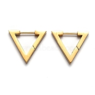 304 Stainless Steel Triangle Huggie Hoop Earrings, Golden, 18.5x21x3mm, Pin: 1mm(STAS-H156-02A-G)