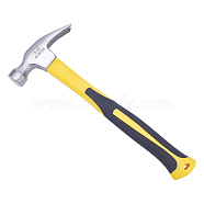 Steel Claw Hammer, Straight Rip Claw Hammer, with Plastiorcoated Handle, Yellow, 28x11.8x2.5cm(TOOL-WH0133-06)